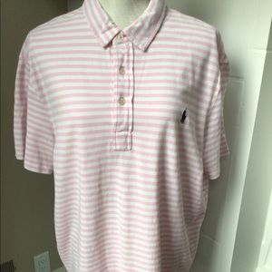 Polo Ralph Lauren men’s pink white stripe polo